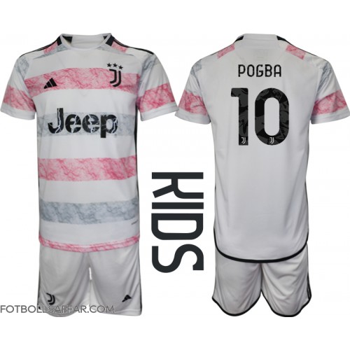 Juventus Paul Pogba #10 Bortadräkt Barn 2023-24 Kortärmad (+ Korta byxor)